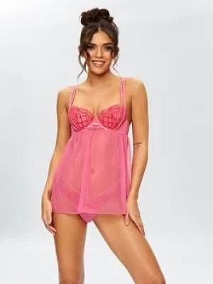 Ann Summers Bodywear The Sweet Treat Babydoll, Bright Pink, Size 16 B/C, Women