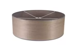 Round, 600 x 210mm Wood Effect Shade, Grey Oak, White Laminate