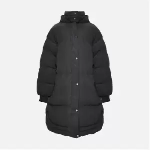 Missguided High Neck Longline Maternity Puffer Coat - Black