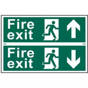 Fire Exit Up / Down Self Adhesive Sign Twin Pack - 300 x 100mm