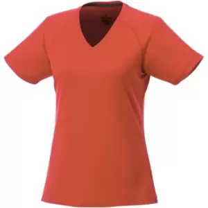 Elevate Womens/Ladies Amery Short Sleeve Cool Fit V-Neck T Shirt (XS) (Orange)