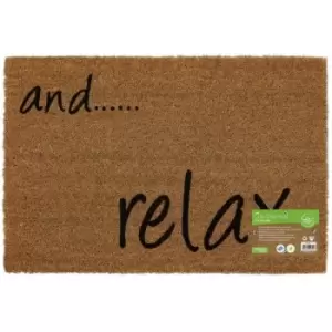 Eco-Friendly Expression Latex Backed Coir Entrance Door Mat , Happiness Design