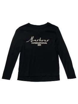 Barbour International Girls Reine Long Sleeve T-Shirt - Black, Size Age: 8-9 Years, Women