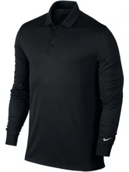 Mens Nike Golf Victory Long Sleeve Polo Black