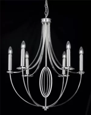 Whistle 6 Light Multi Arm Ceiling Pendant Polished Nickel, E14