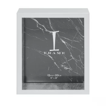 6" x 8" - iFrame Silver & White Box Photo Frame