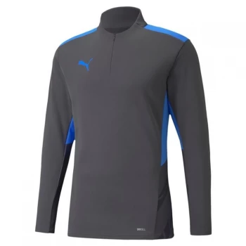 Puma Individual Cup Quarter Zip Training Top Mens - Asphalt/Blue