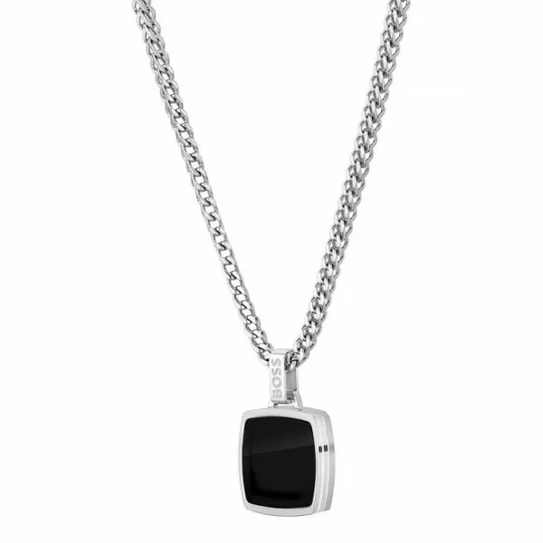 BOSS 1580648 Mens Odell Black Pendant Stainless Jewellery