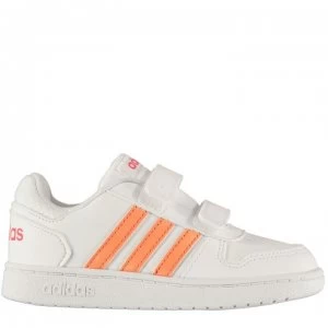 adidas Hoops Syn Infant Girls Trainers - White/Coral