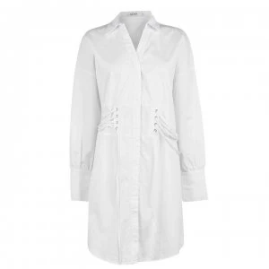 NA-KD Lace Shirt Dress - White