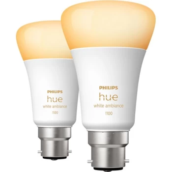 Philips Hue White Ambiance B22 Twin Pack White Ambiance B22 Twin Pack - F Rated