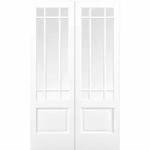 LPD (W) 60" White Downham Glazed 9L Pair Internal French Door