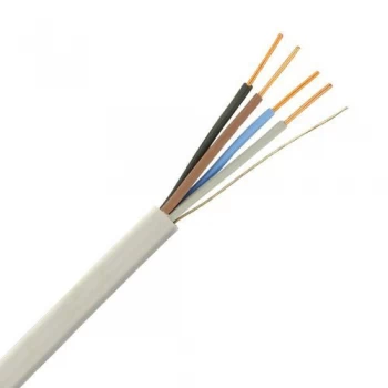 Zexum White 1.5mm 16A 4 Core and Earth Brown Black Grey Blue Fire Resistant Rated BASEC Approved Power Cable - 25 Meter