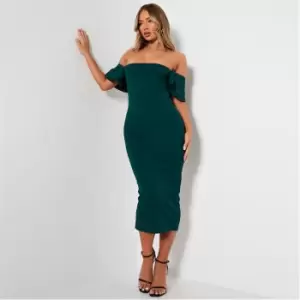 I Saw It First Bardot Ruffle Midaxi Dress - Green