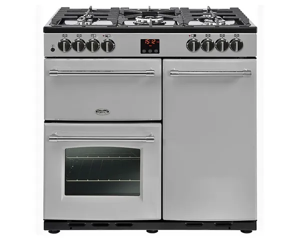 Belling 444444122 Farmhouse 90DFT 90cm Dual Fuel Range Cooker - Silver 444444122 Silver