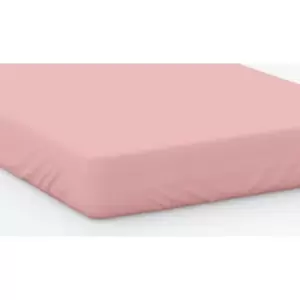 100% Cotton 200 Thread Count Fitted Sheet 12" Super King Pink