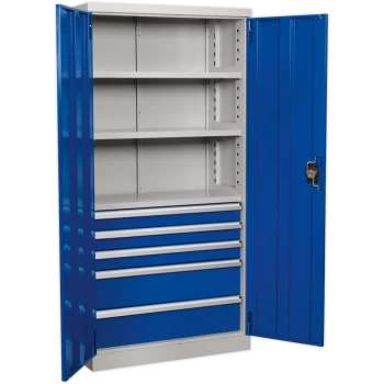 Sealey Premier Industrial Cabinet 5 Drawer Blue / Grey