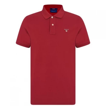 Gant Original Pique Short Sleeve Polo Shirt - Mahogny Red 617