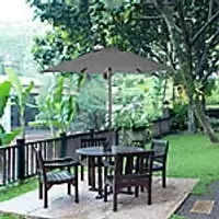 OutSunny Patio Umbrella Aluminum, Steel, Polyester Dark Grey