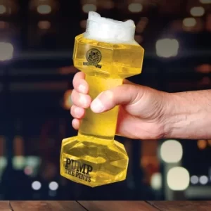 Pump the Pints Dumbbell Beer Glass