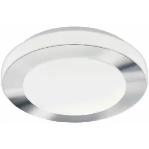 Loops - Wall Flush Ceiling Light Colour White Chrome Shade White Plastic Bulb LED 11W