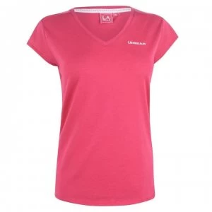 LA Gear V Neck T Shirt Ladies - Brt Pink