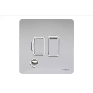 Schneider USFP 13A Switched Fused Spur & Flex Outlet White Insert Polished Chrome - GU5413WPC