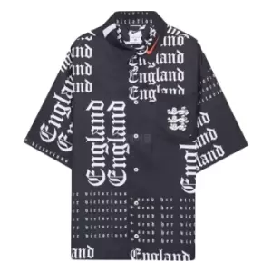 2022-2023 England Button-Down Soccer Top (Black)