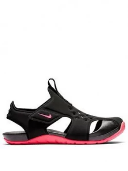 Nike Kids Sunray Protect 2 Preschool Sandals - Black/Pink, Size 13.5