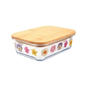 Sass & Belle Large Pressed Flowers Glass Storage Box