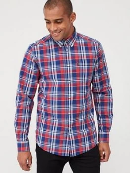 Barbour Country Check 10 Shirt - Navy/Red, Navy/Red Size M Men