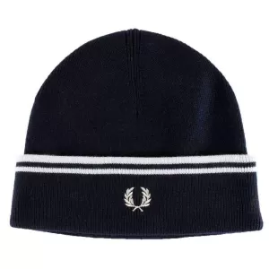 Fred Perry Twin Tipped Merino Wool Beanie, Navy, Men