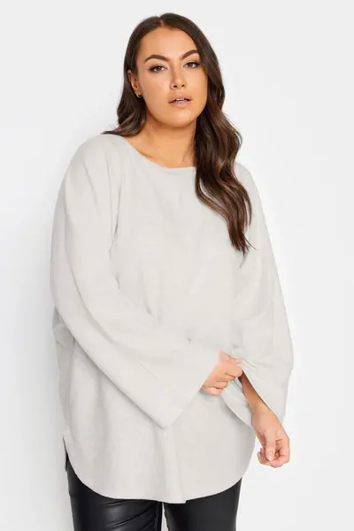 Yours Batwing Sleeve Jumper White