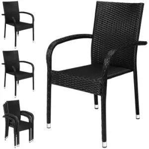 Poly Rattan Stacking Chair Comfort 4Pcs