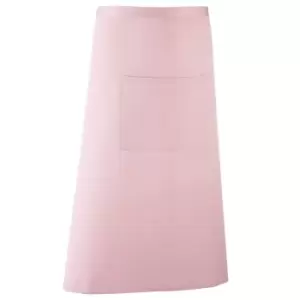 Premier Unisex Colours Bar Apron / Workwear (Long Continental Style) (Pack of 2) (One Size) (Pink)