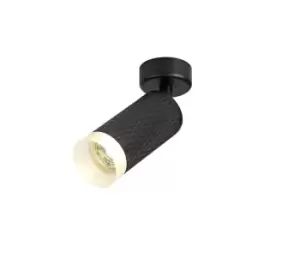 1 Light Surface Mounted Spotlight GU10, Sand Black, Acrylic Ring