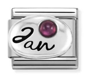 Nomination CLASSIC Silvershine Symbols January Garnet Birthstone...