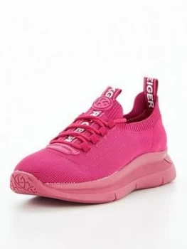 Kg Kaker Knit Lace Up Trainers - Fuchsia