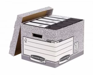 Fellowes Bankers Box Cardboard Storage Box Medium Duty Pack of 2 Grey