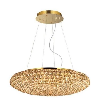 King 12 Light Large Ceiling Pendant Gold, G9