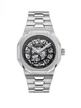 Rotary Rotary Regent Skeleton Dial Stainless Steel Bracelet Mens Watch