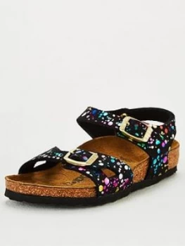 Birkenstock Girls Confetti Rio Sandal - Black/Multi