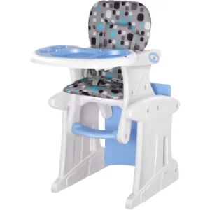 HOMCOM 3-in-1 Convertible Baby High Chair Booster Seat w/ Removable Tray Blue