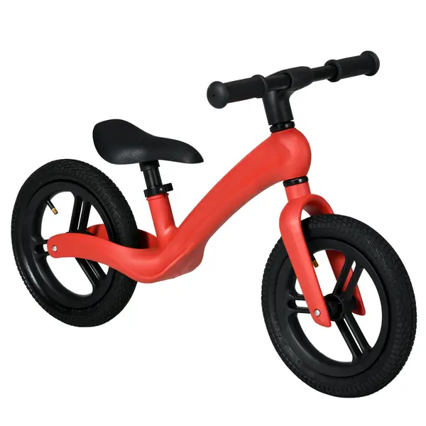 AIYAPLAY 12" Kids Balance Bike, Lightweight Training Bike for Children No Pedal with Adjustable Seat, Rubber Wheels - Red