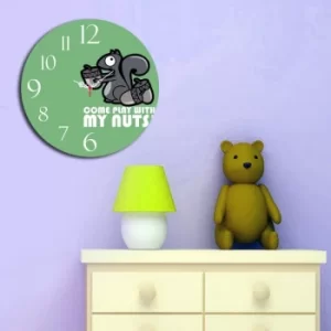 MSCO-8 Multicolor Cartoon Squirrel Decorative MDF Clock