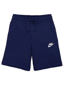 Nike Boys NSW Jersey Short - Navy, Blue/White, Size S=8-9 Years