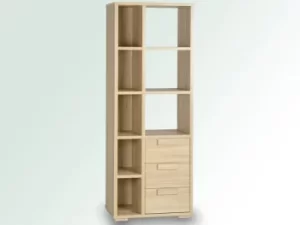 Seconique Cambourne Light Sonoma Oak 3 Drawer Display Cabinet Flat Packed