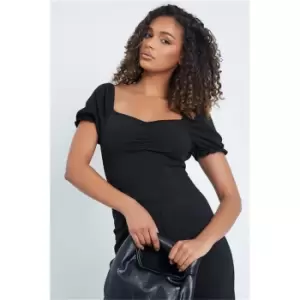 I Saw It First Black Sweetheart Scoop Back Short Sleeve Bodysuit - Black