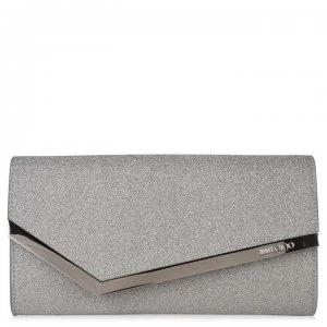 JIMMY CHOO Emmie Glitter Clutch Bag - Silver