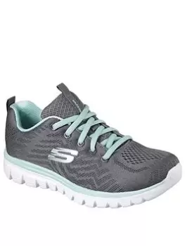 Skechers Graceful Get Connected Trainers, Charcoal, Size 7, Women